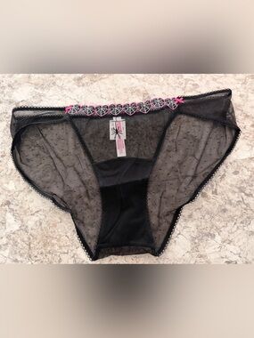 Victoria’s Secret Pink Wink Cheeky Panty  Halloween Spider Web Large